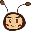 Logotipo karina shopping, cabeza de karina la hormiga karateca